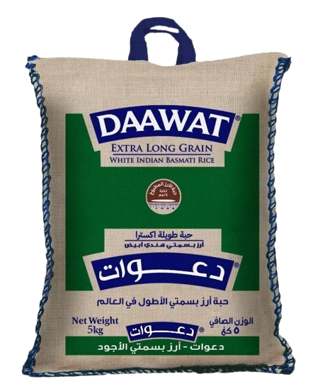 دعوات أرز  بسمتي  هندي أبيض حب طويلة اكسترا 5 كج